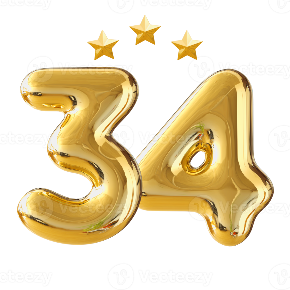 34 years anniversary number png