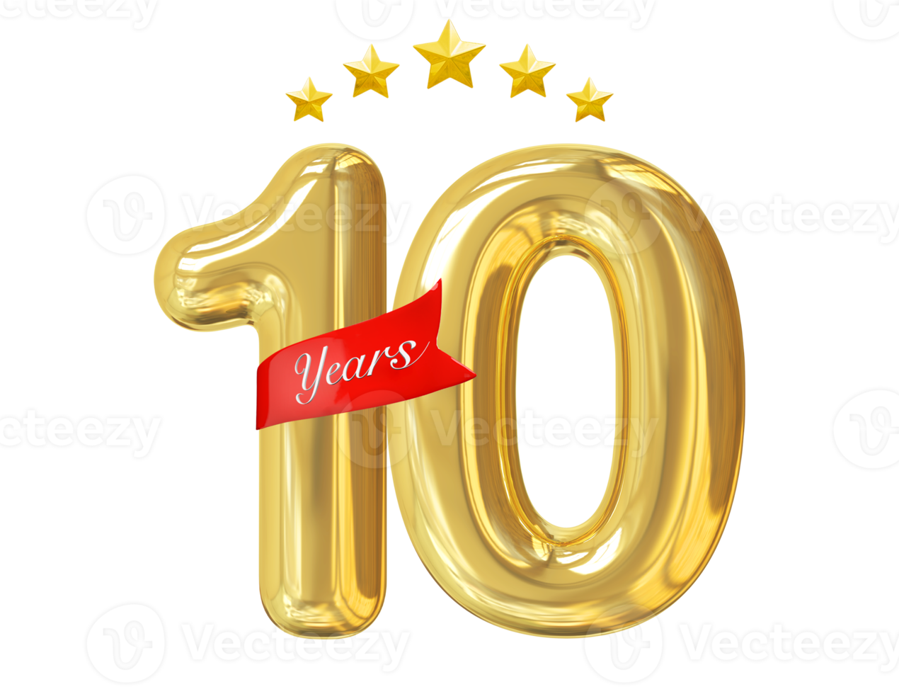 10 Years Anniversary Golden png