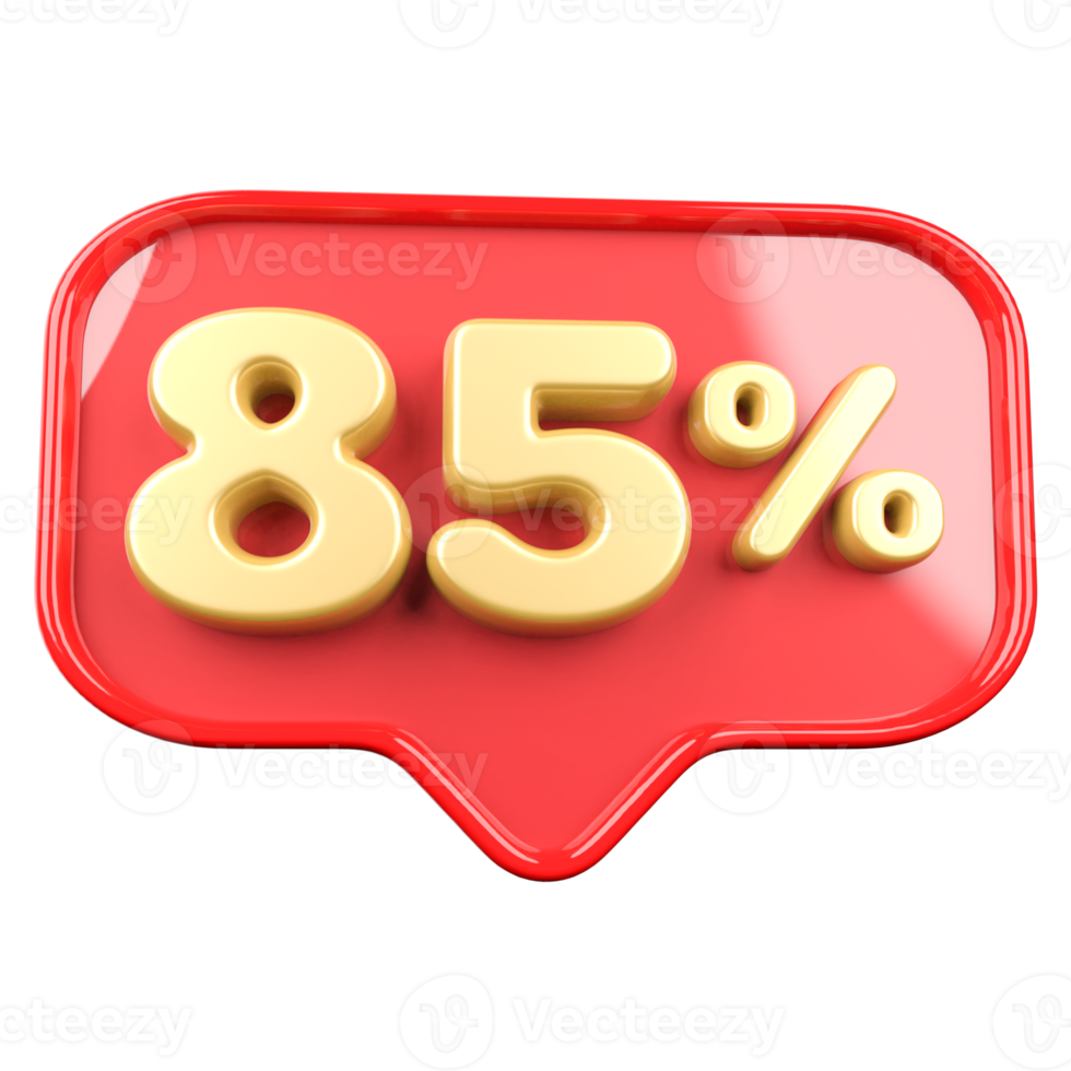icon number 85 percent promotion png