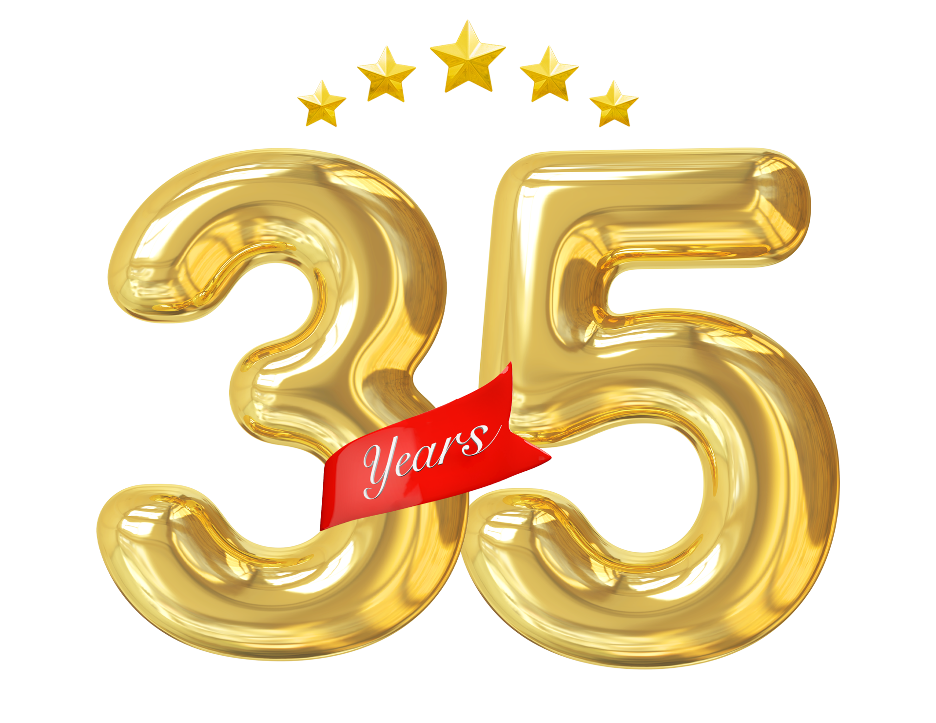 35 Years Anniversary Golden 11287708 PNG