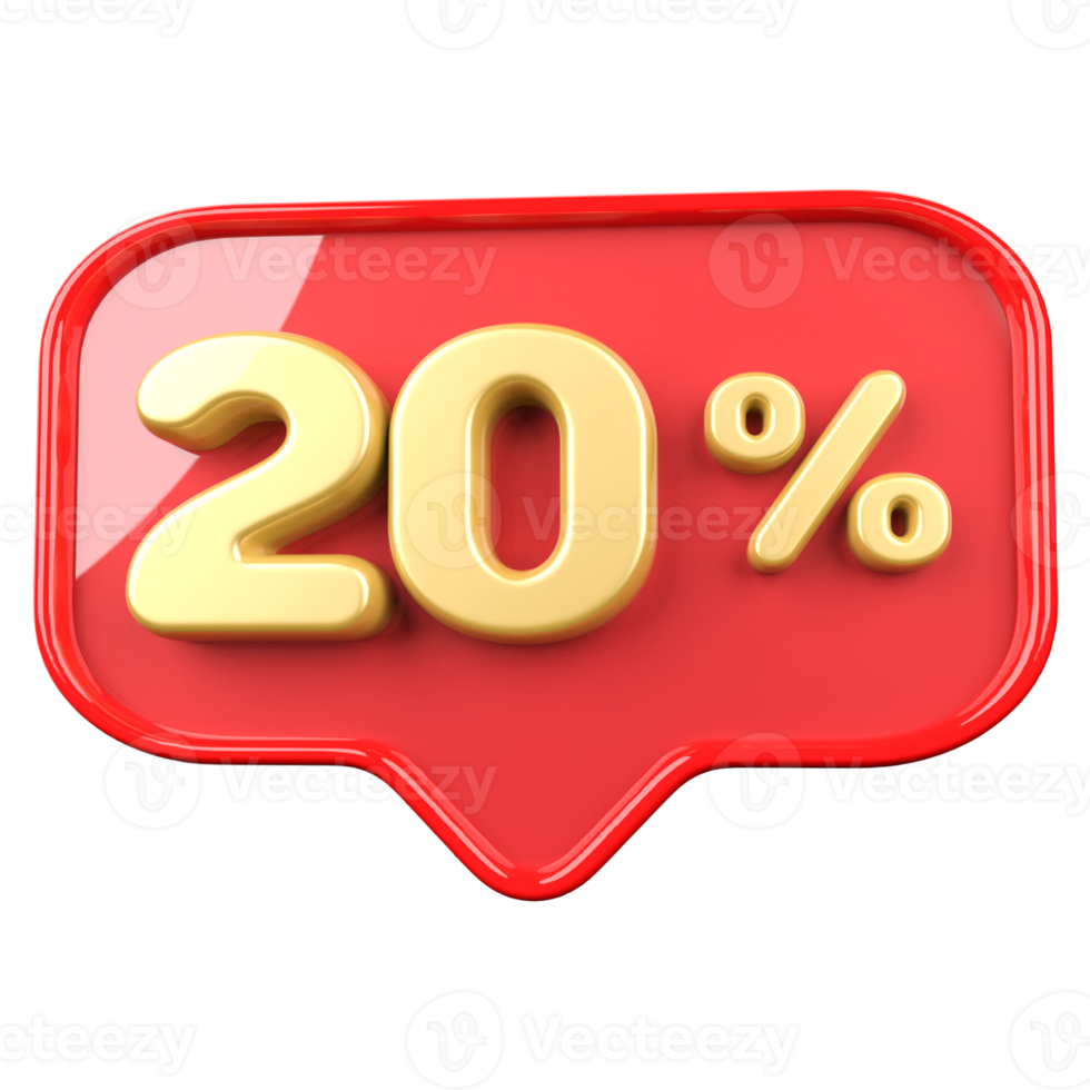 icon number 20 percent promotion png