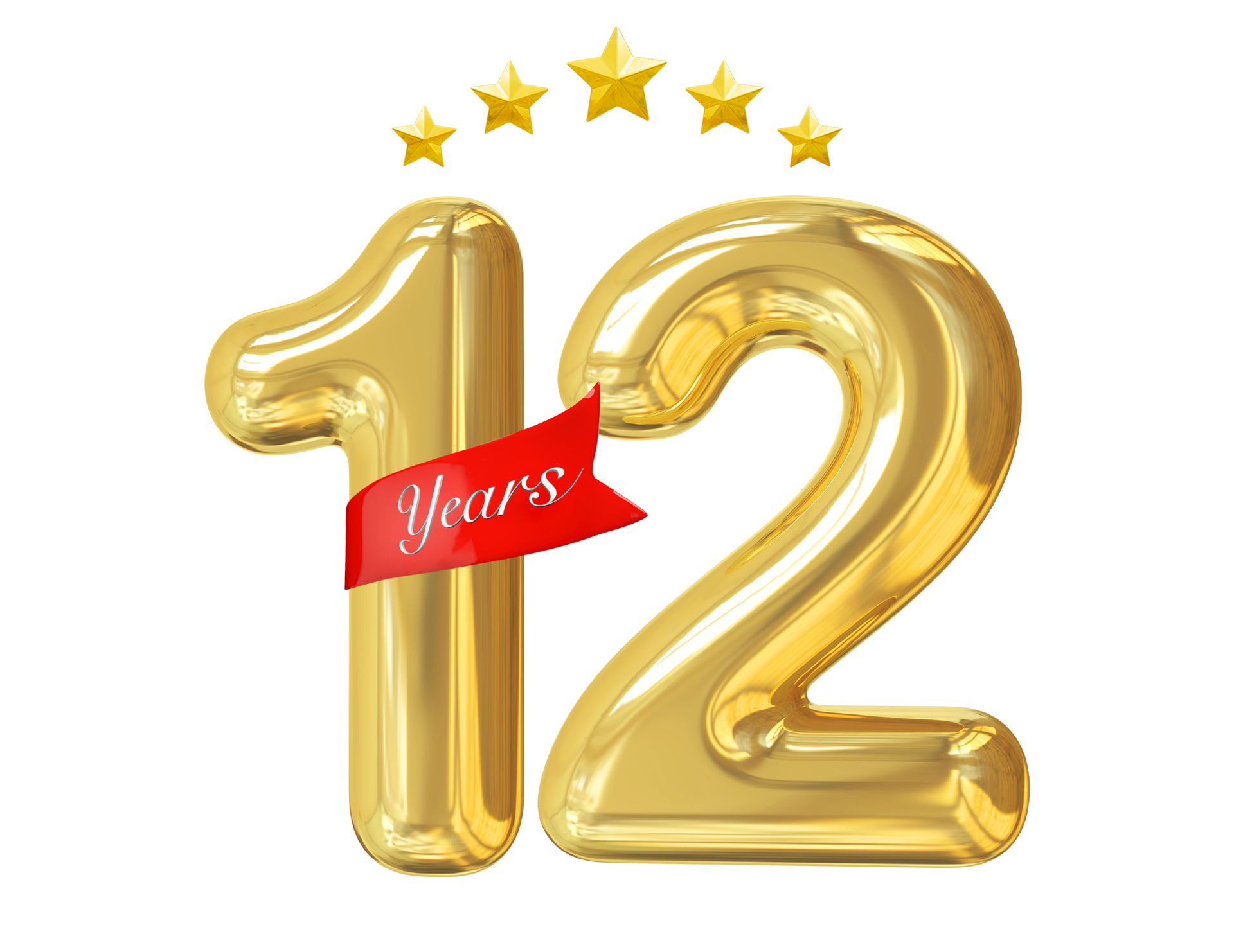 12 Years Anniversary Golden 11287717 PNG