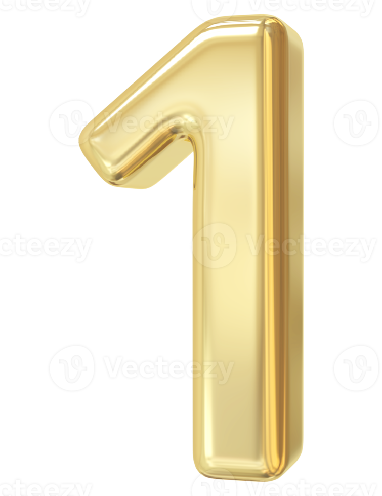 3d gold number 1 11287726 PNG