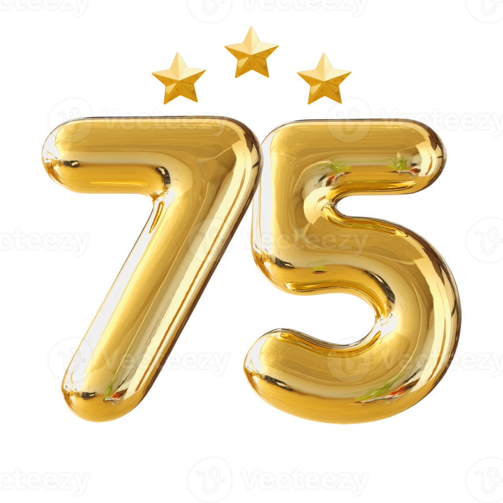 75 Years Anniversary Number 11287727 PNG