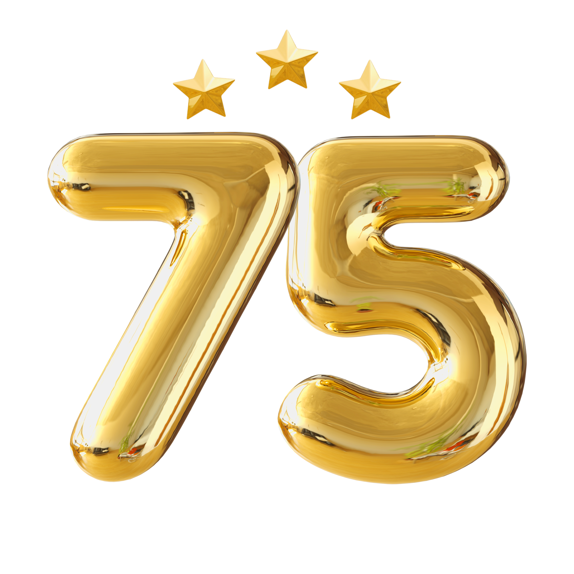 75 years anniversary number 11287727 PNG