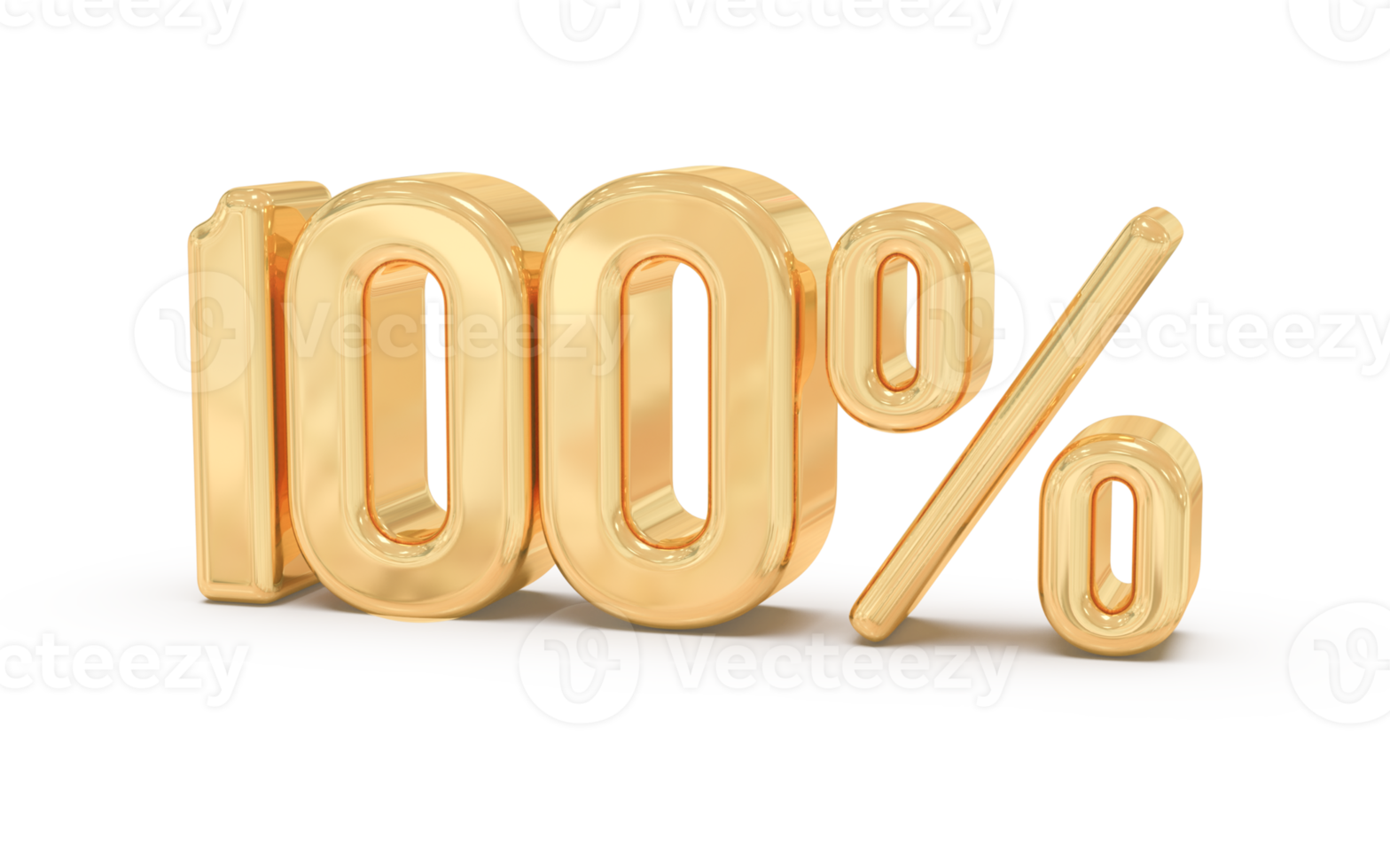 number 100 percent 3d png