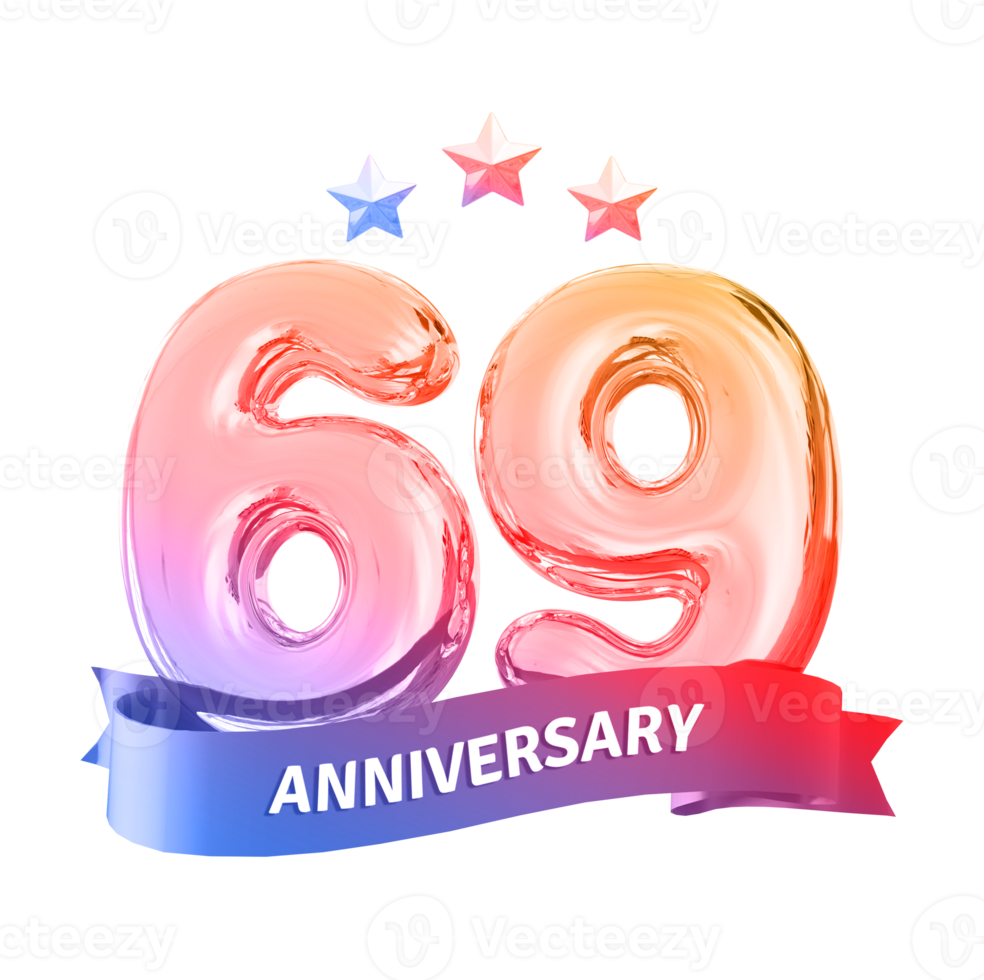 69 years anniversary number png