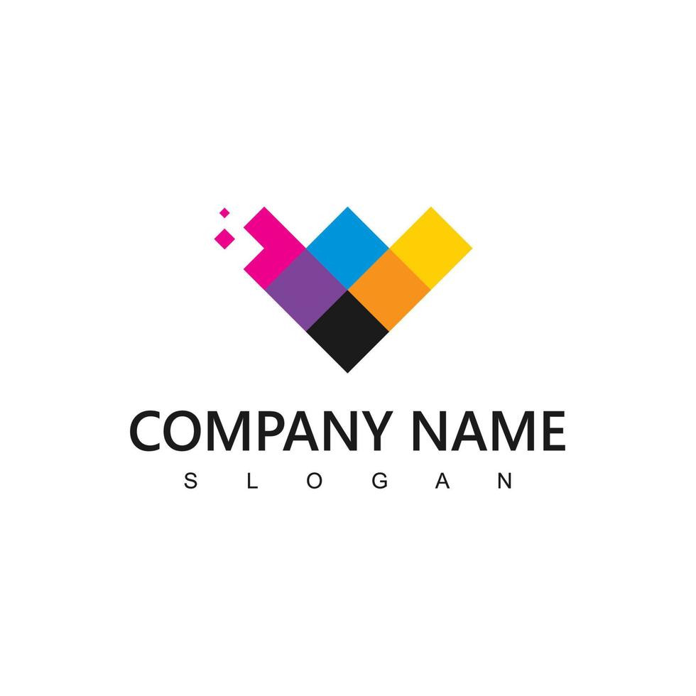 logotipo de diamante colorido, concepto multimedia adecuado para el símbolo de la empresa de pintura e impresión vector