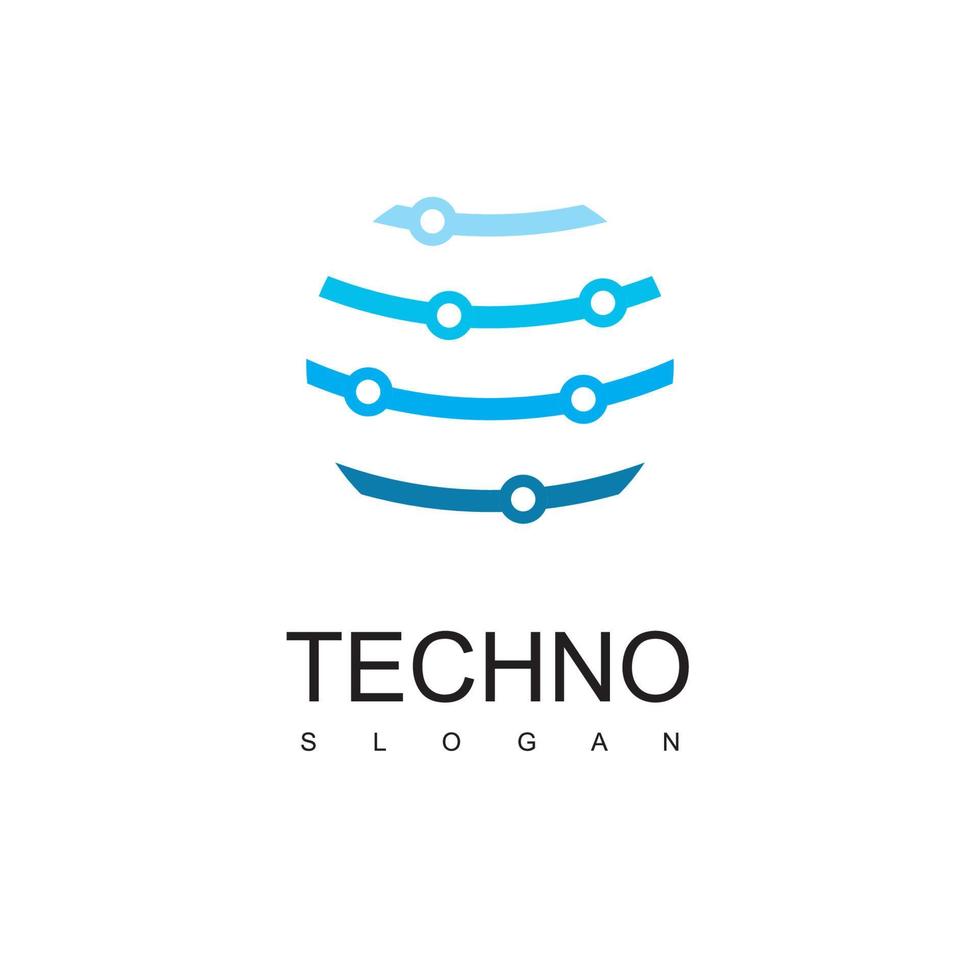 Technology Logo Template Using Molecule Icon vector