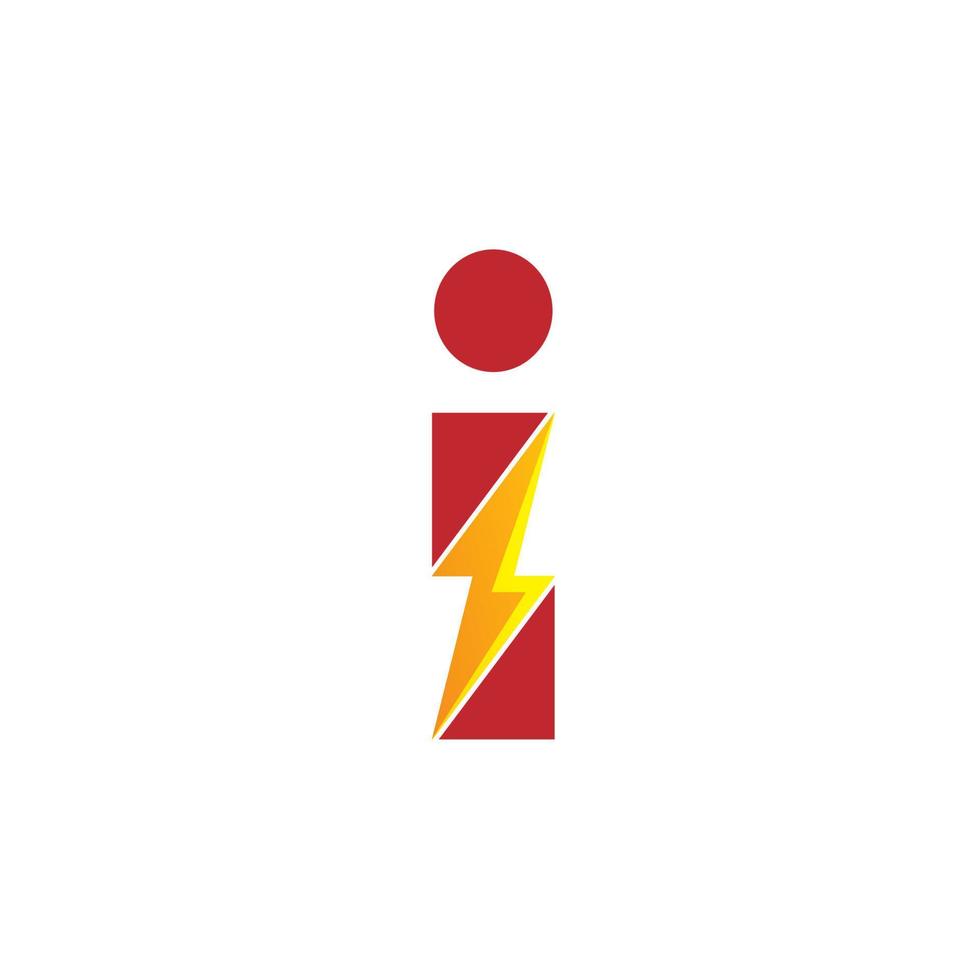 Letter I, Energy Logo Using Bolt Icon vector