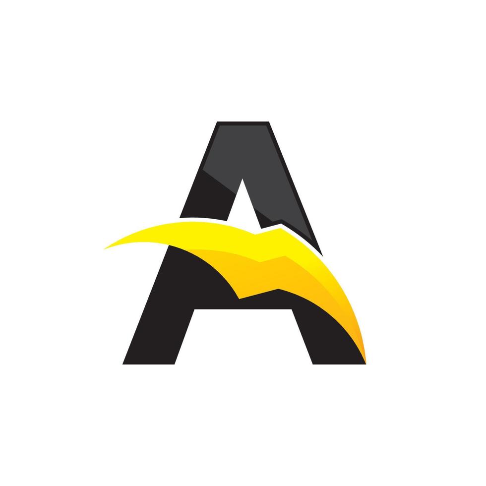 Letter A Energy Logo Using Bolt Icon vector