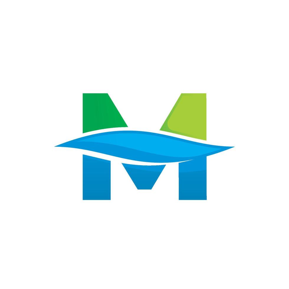 Letter M Clean Water Logo vector