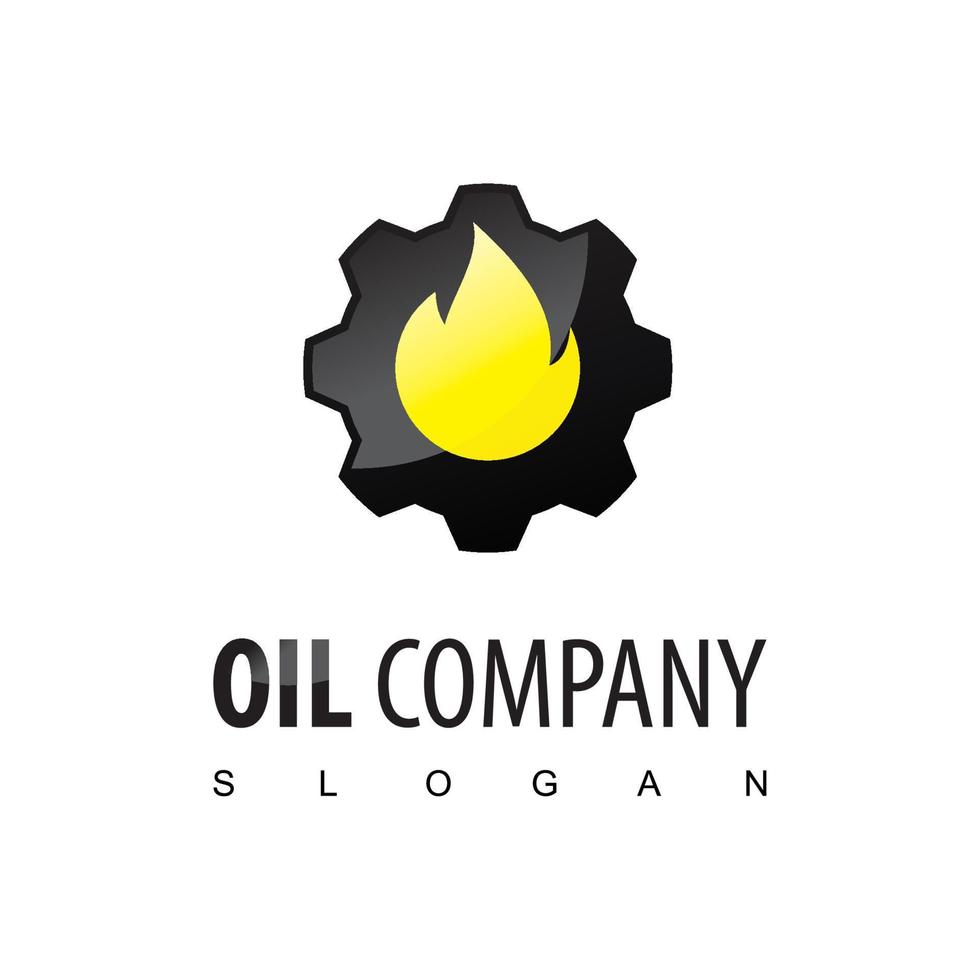 Oil Mining And Drilling Company Logo Using Flame Icon vector