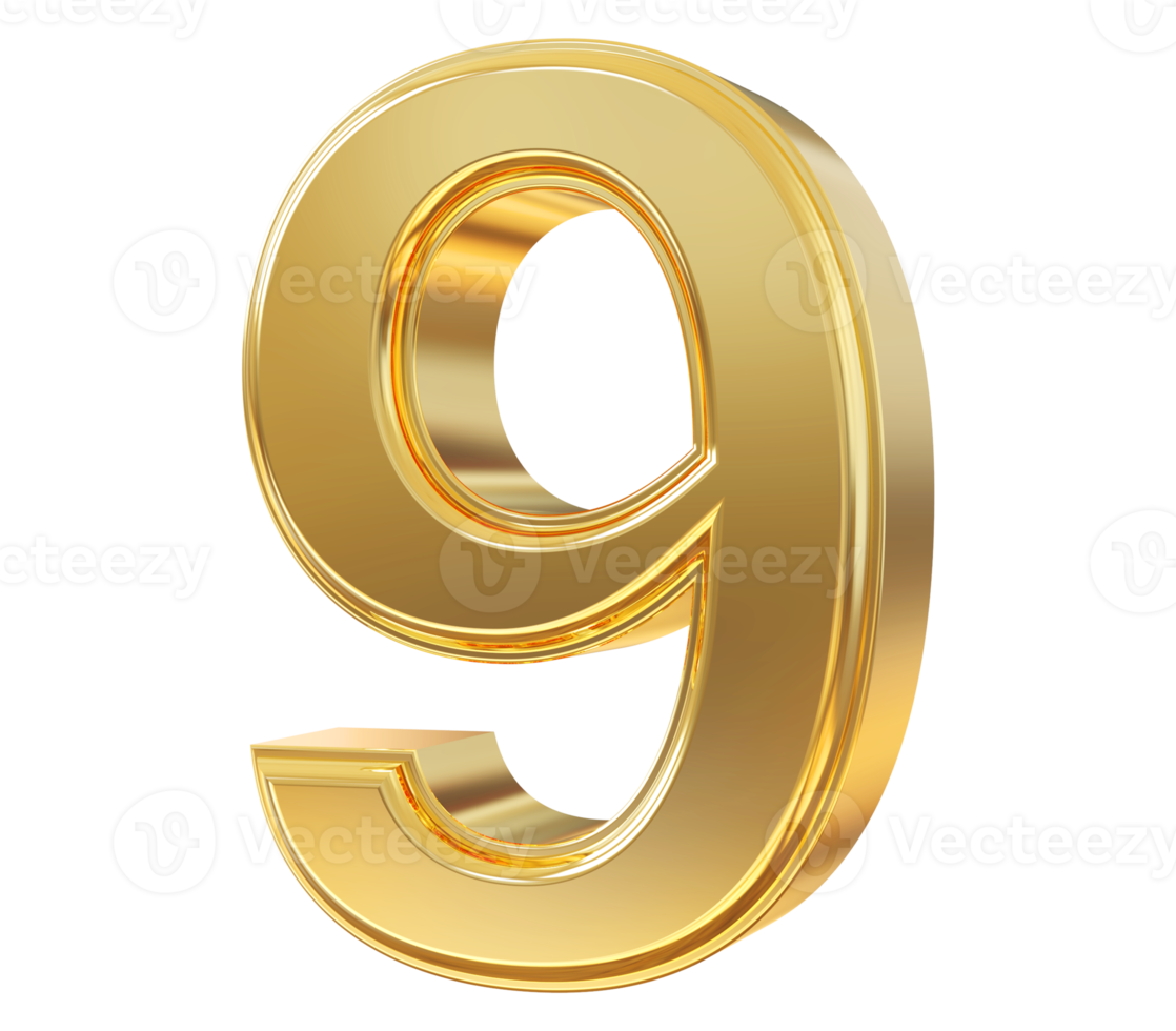 golden number 9 png