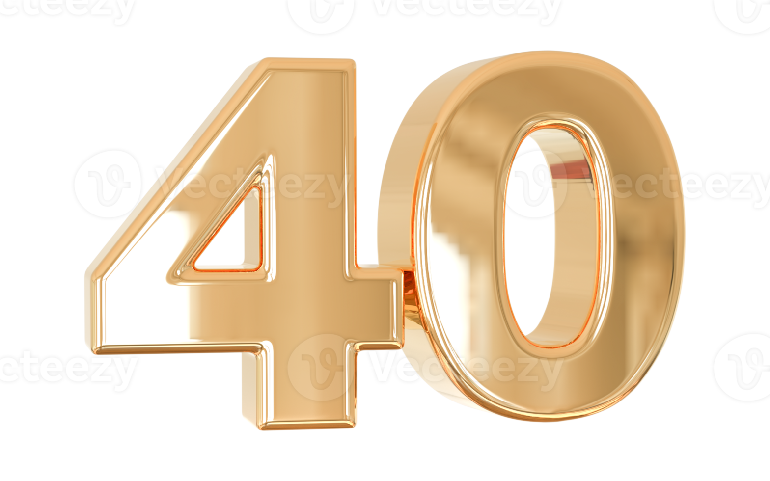 número 40 3d png