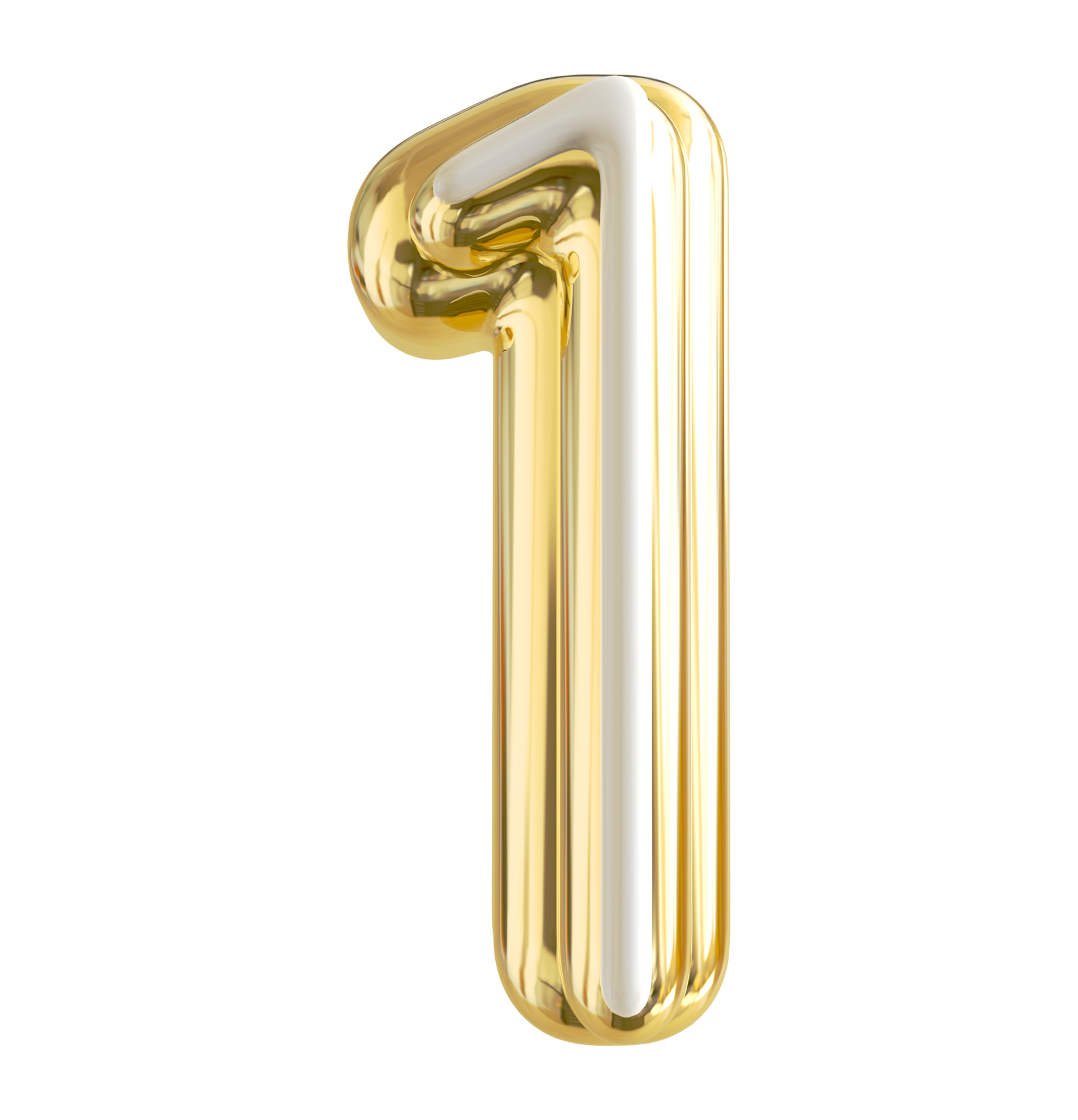 3D one number golden on transparent background PNG - Similar PNG