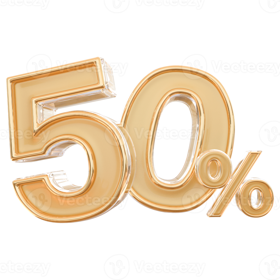 numéro de promotion 50 pour cent 3d png