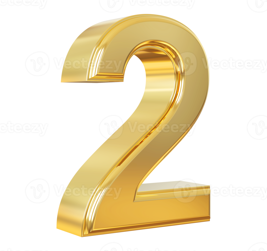 golden number 2 png