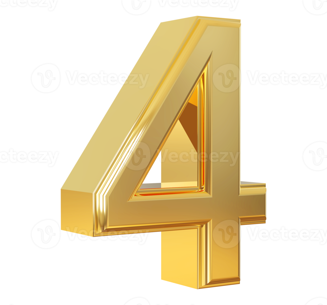 golden number 4 11287863 PNG