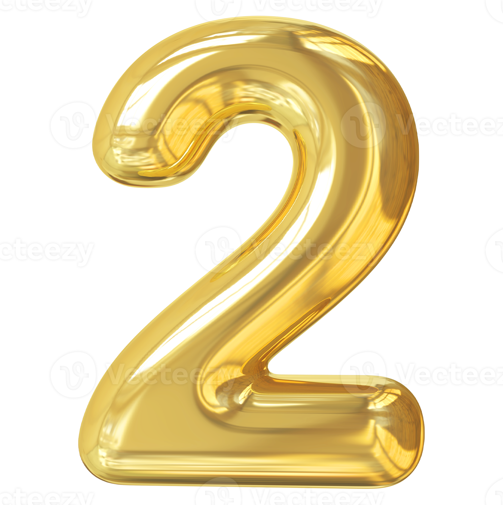 golden number 2 11287865 PNG