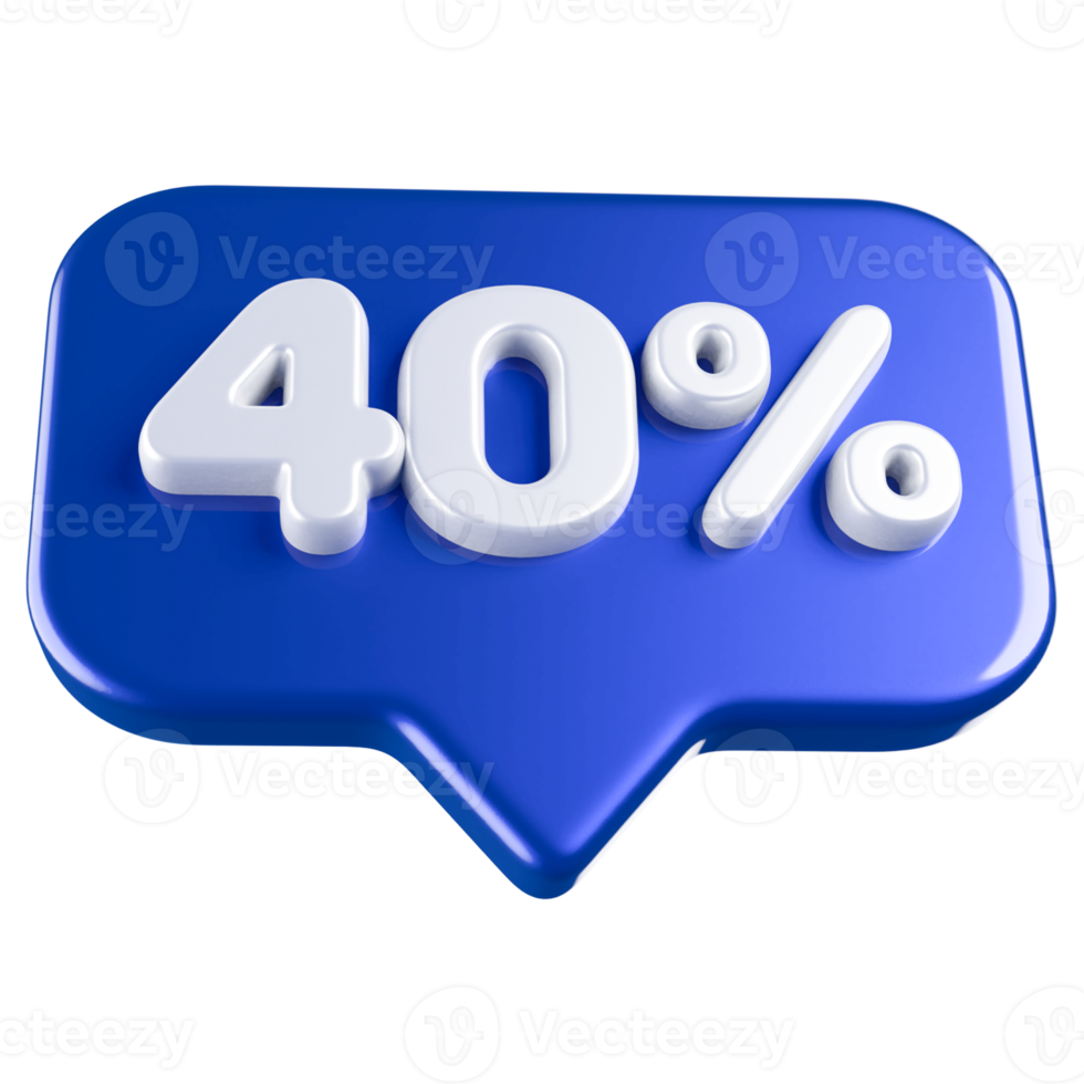 icon number 40 percent promotion png