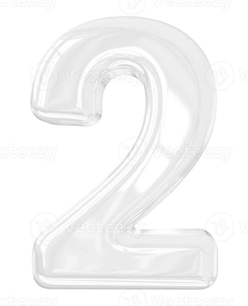 3d argent numéro 2 png