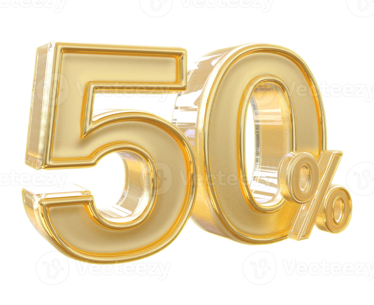 promotion 50 number percent 3d png