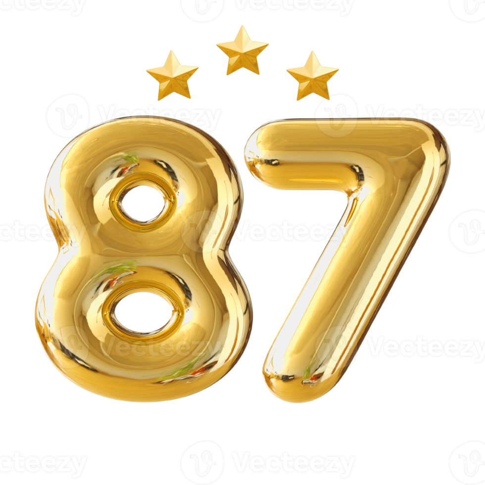 número de aniversario de 87 años 11287886 PNG