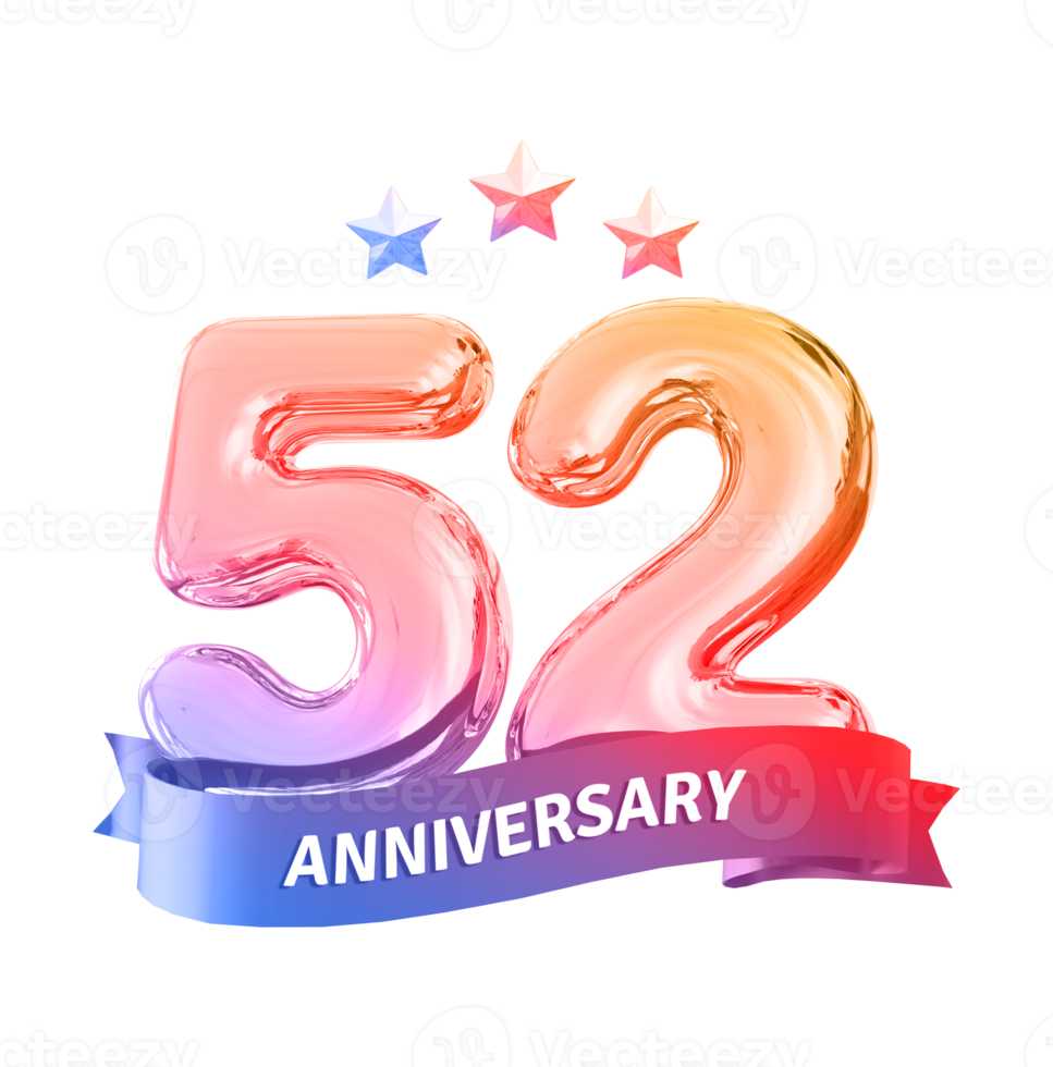 52 years anniversary number png