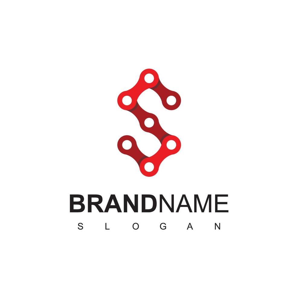 Letter S, Gear Chain Logo Template vector