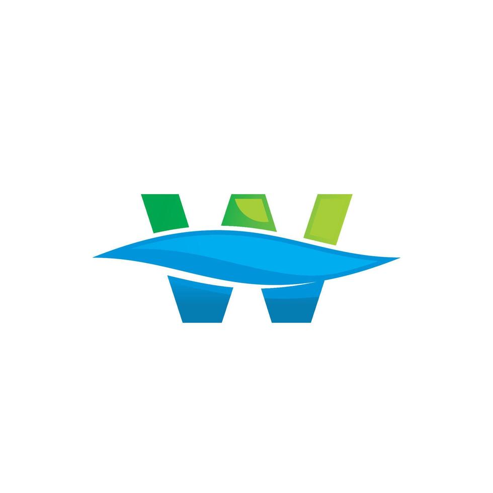 letra w logotipo de agua limpia vector