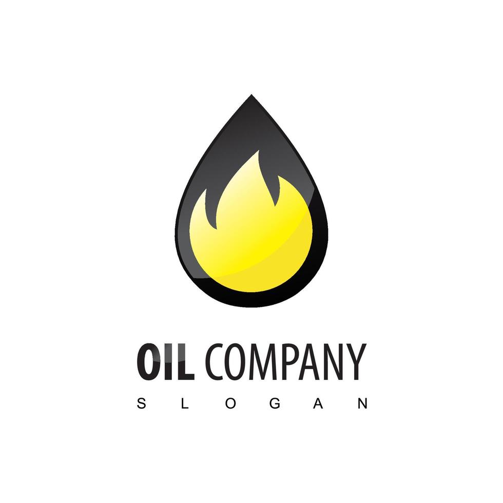 Oil Mining And Drilling Company Logo Using Flame Icon vector