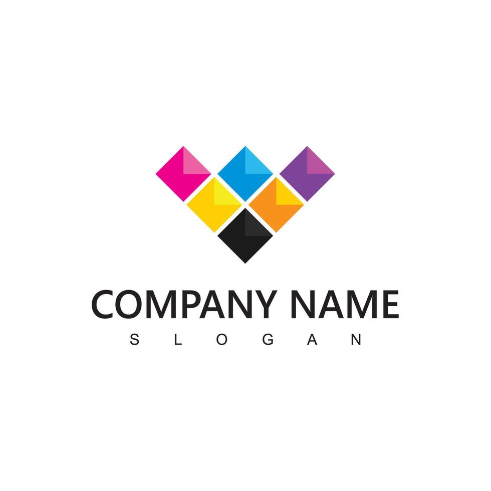 Colorful Diamond Logo, Multimedia Concept Suitable For Painting And Printing Company Symbol vector