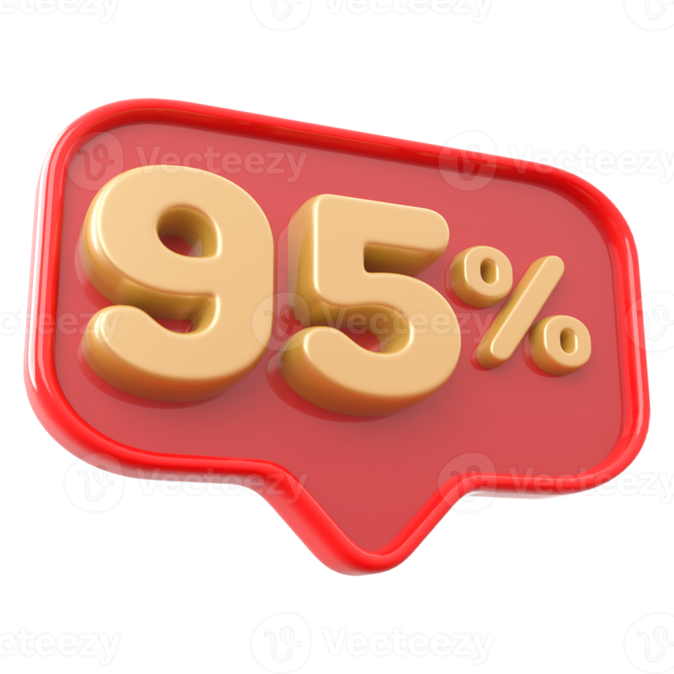 Icon number 95 percent 3d png