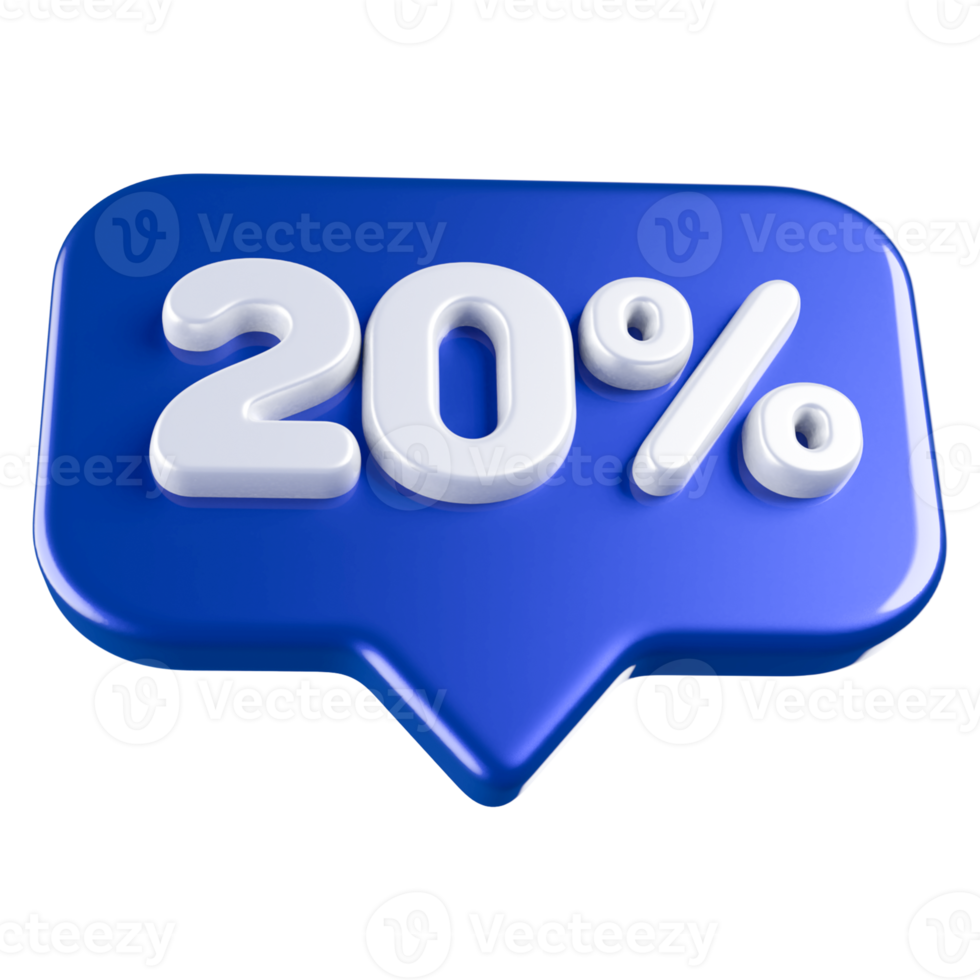 icon number 20 percent promotion png