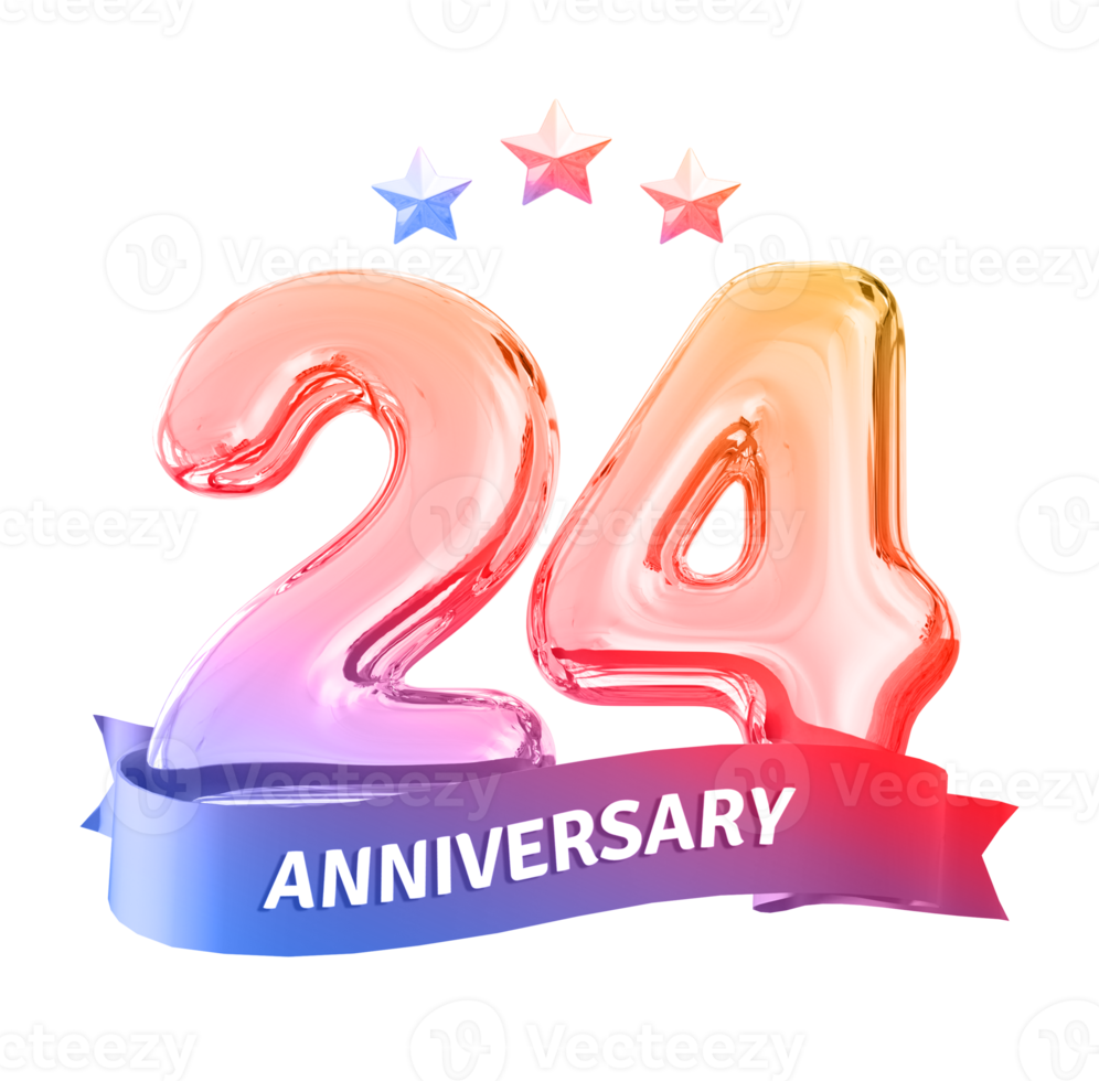 24 anni anniversario numero png