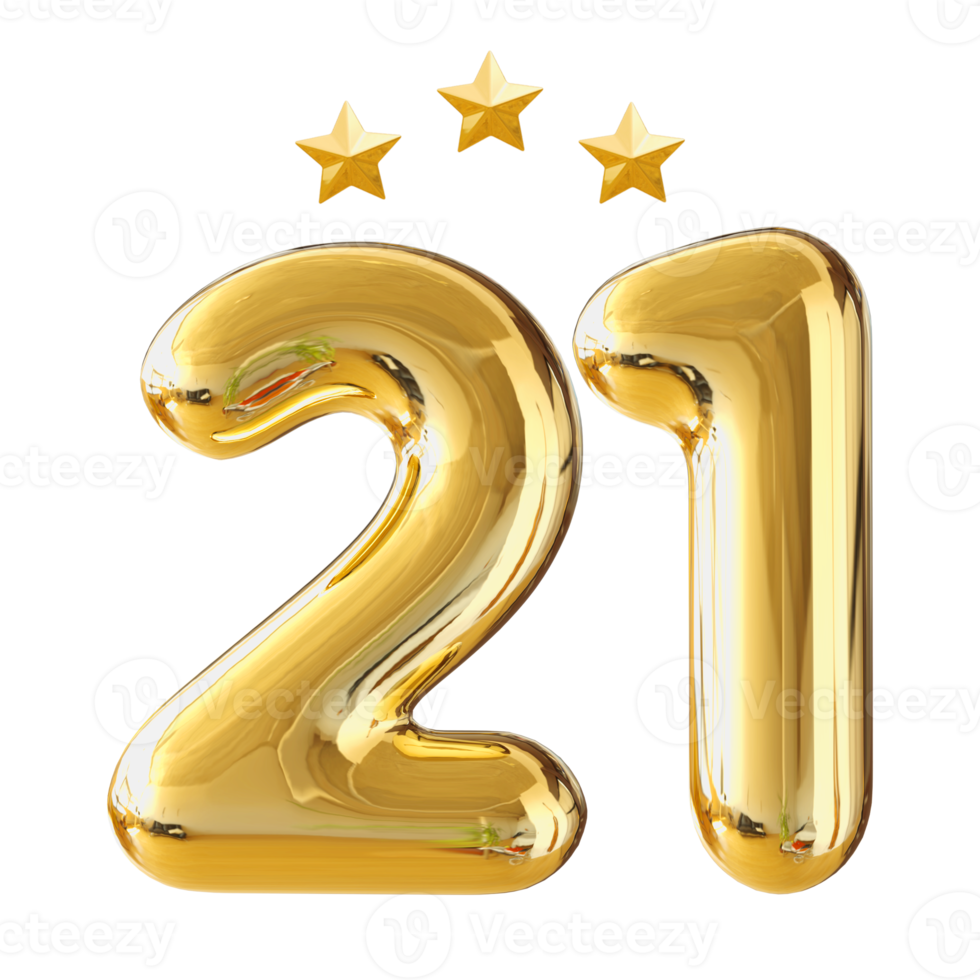 21 years anniversary number png