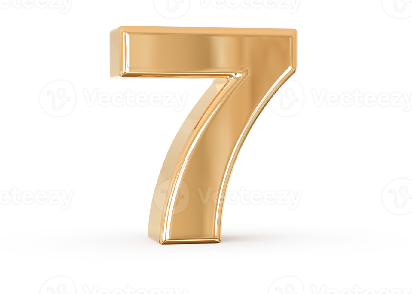 number 7 3d gold png