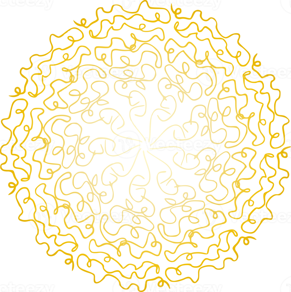 Golden round pattern decoration png