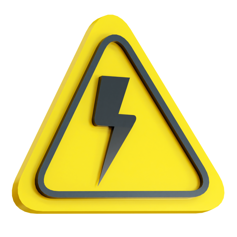 3D-Rendering Thunderbolt-Schild-Symbol isolierter Hintergrund png