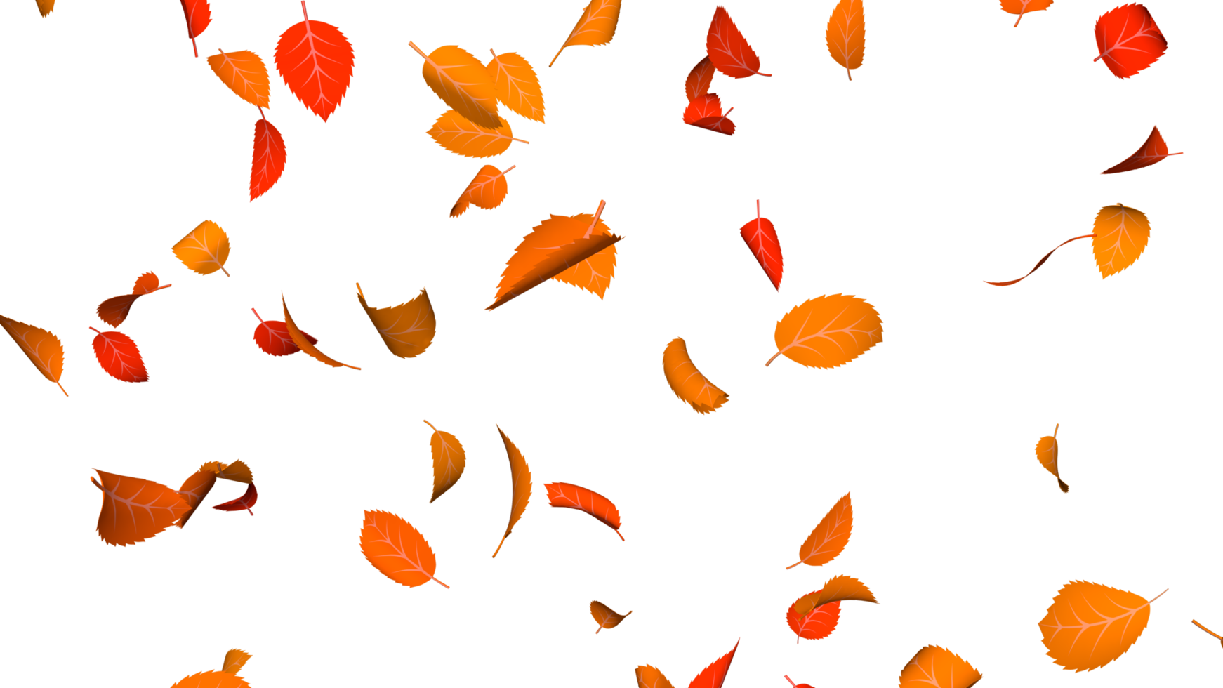 hojas de otoño cayendo tema colorido naranja y amarillo, acción de gracias, renderizado 3d png