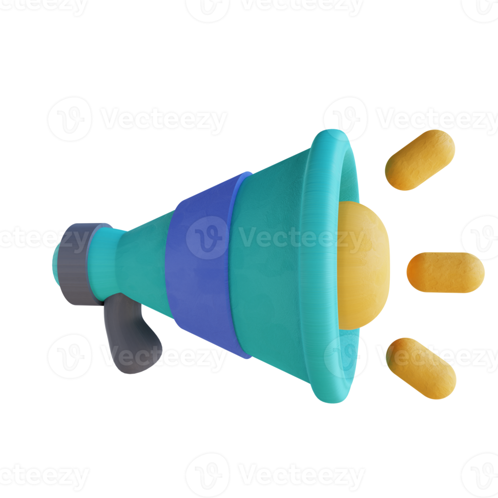 megafone de ilustração 3D png