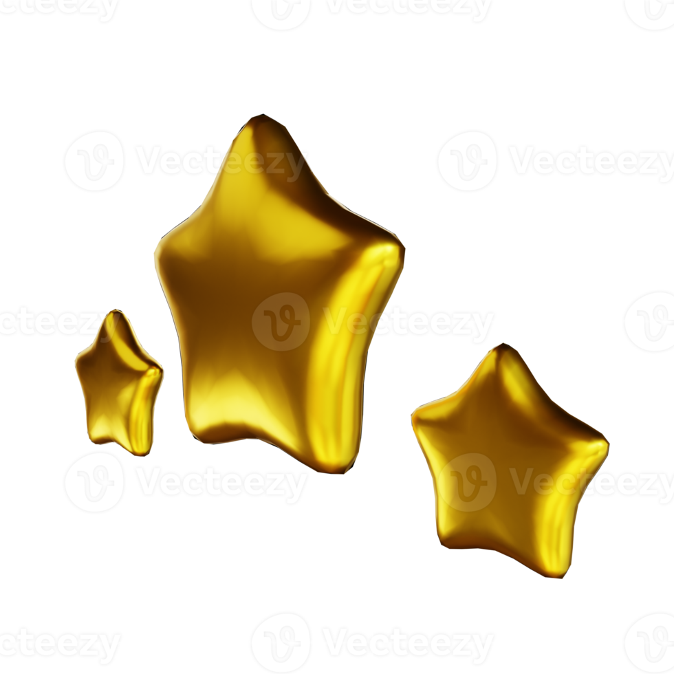 3D illustration golden star png