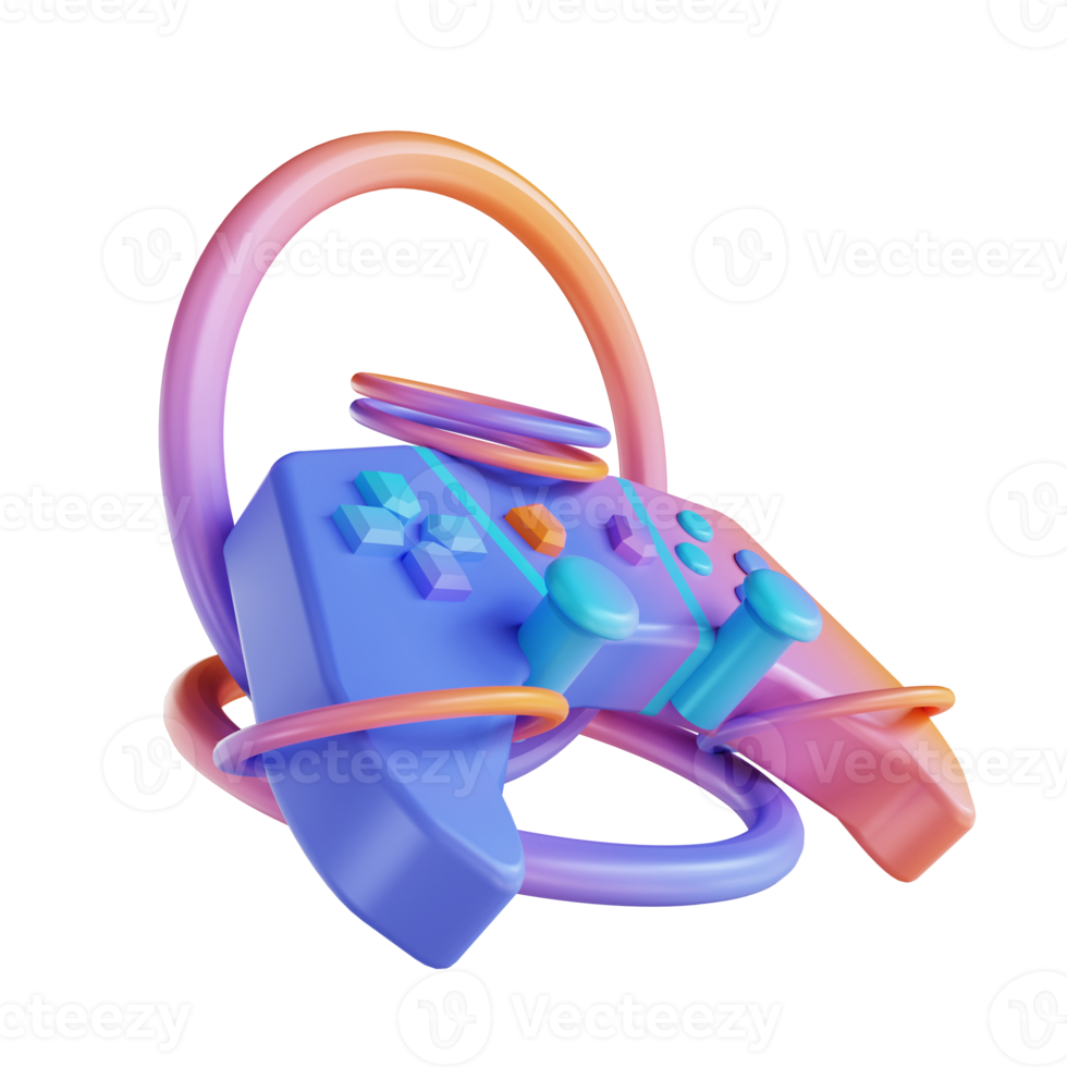 3D illustration colorful gaming controller png