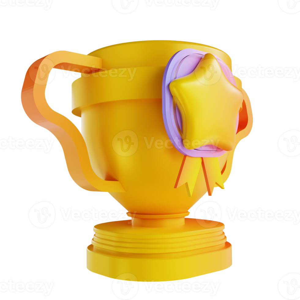 3d illustration trophées colorés png