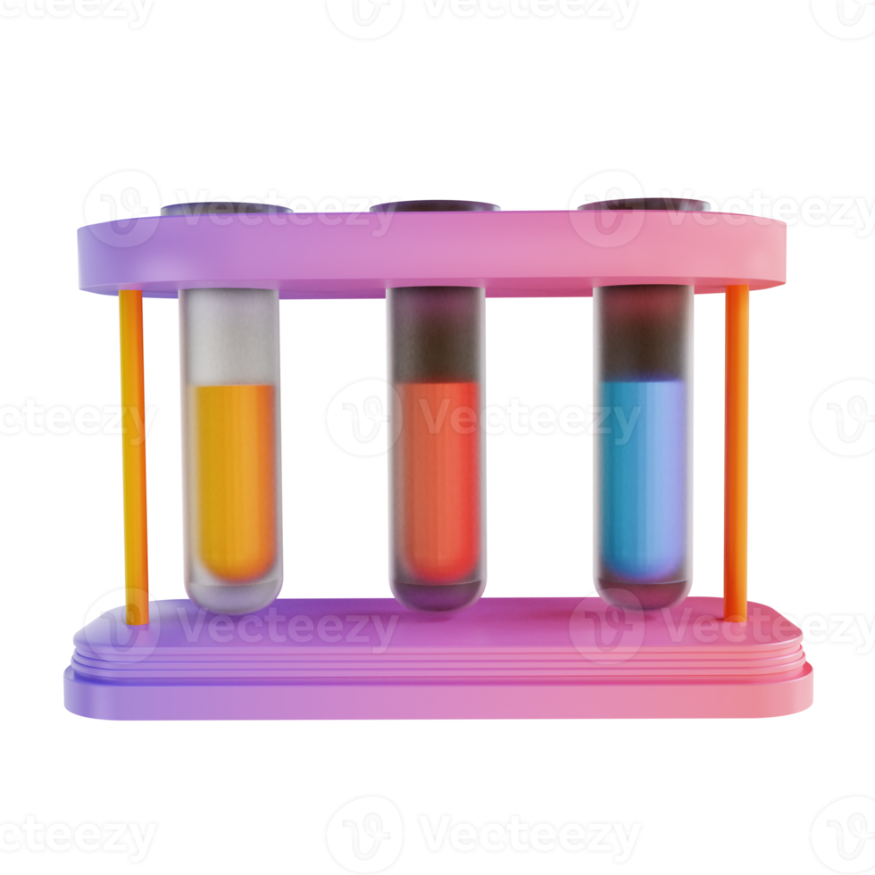 3D illustration colorful test tube png