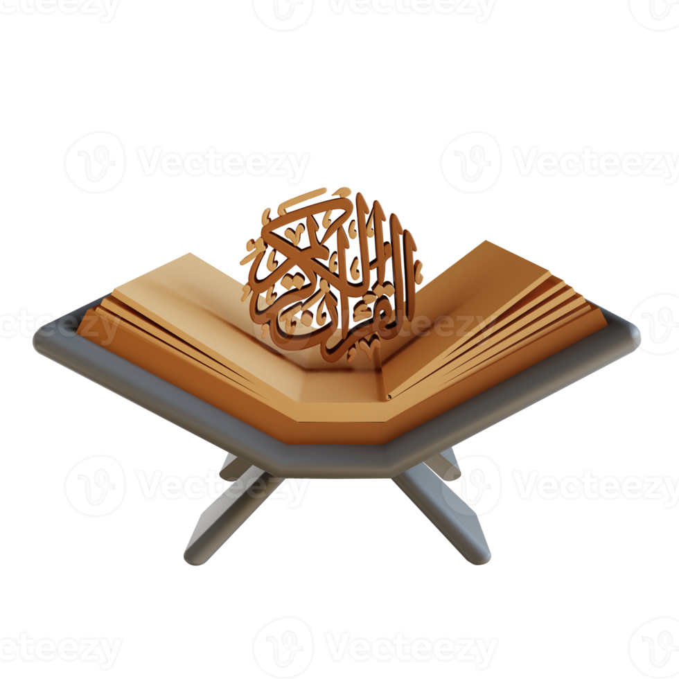 ilustração 3d al-qur'an adequado para o ramadã png