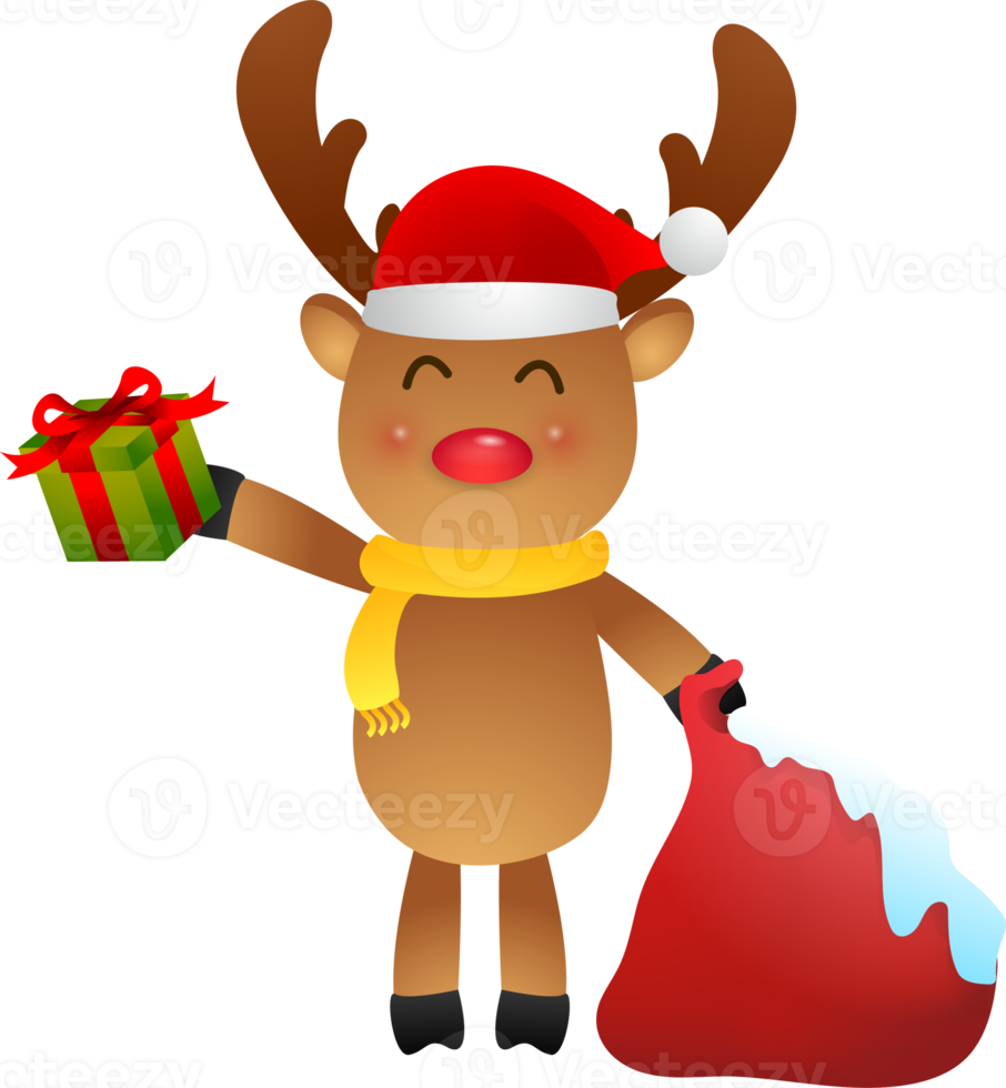 Christmas Cute Reindeer Cartoon png