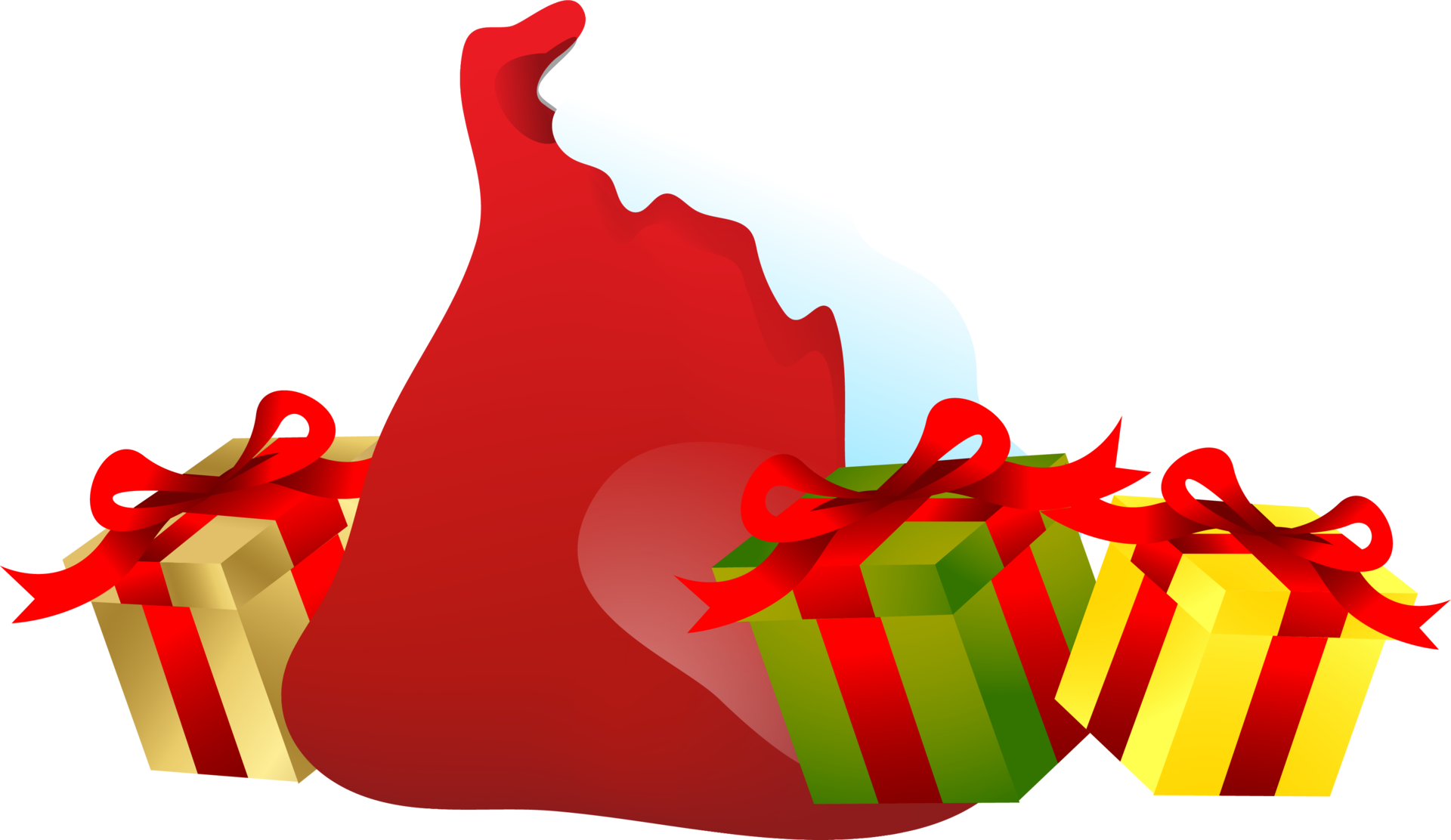Santa Claus Bag and Gift boxes 11288228 PNG
