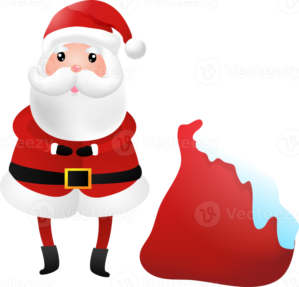 söt santa claus tecknad serie illustration png